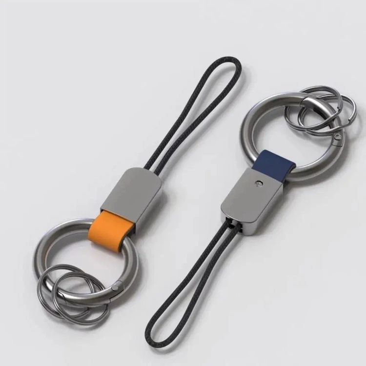 Metal Ring Keychains With Loop Straps 2